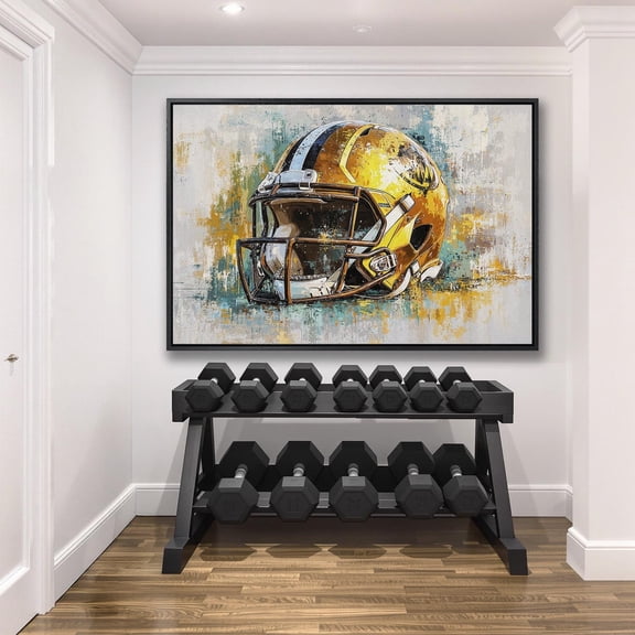 Sports Themed Wall Art, American Football Helmet Poster, Motivational Wall Decor, Man Cave Poster, Ready To Hang Gift Home Decor UNFRAMED Poster, Wall Art for Decor, Present, 24x36