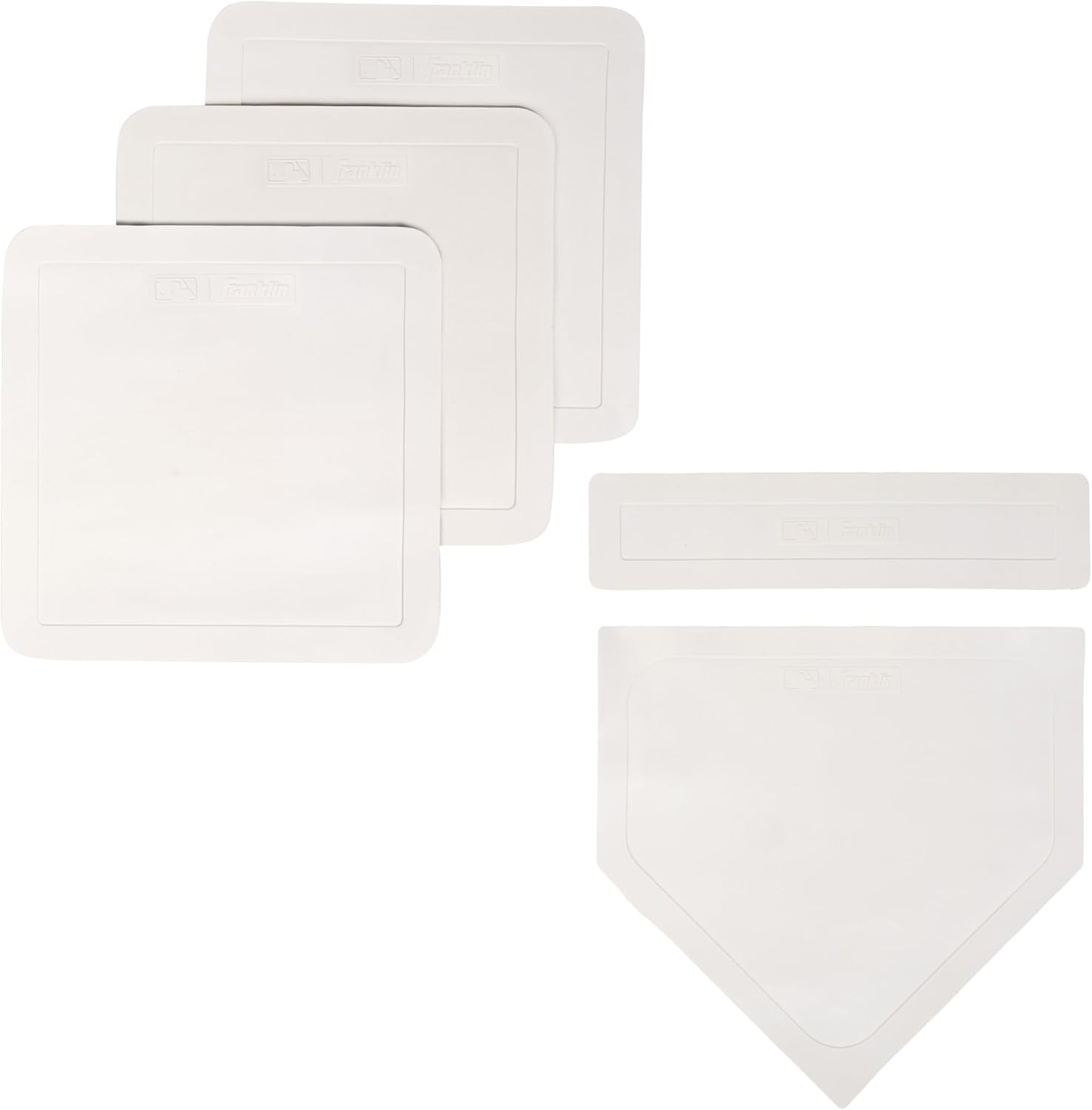 Sports Throw Down Baseball Bases with Home Plate + Pitcher's Rubber - Backyard Rubber Base Set Perfect for Baseball, Teeball + Kickball