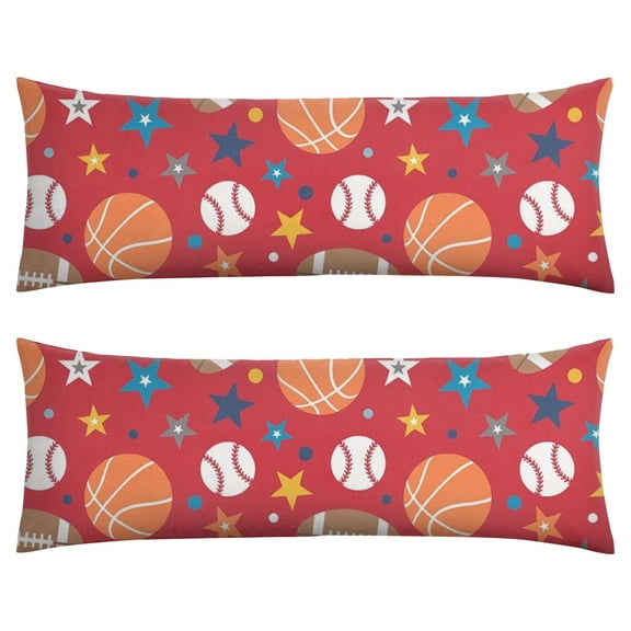 ’ Sports Throw Pillow Case Cartoon Athlete Design, Playful Competition Theme for Bedroom