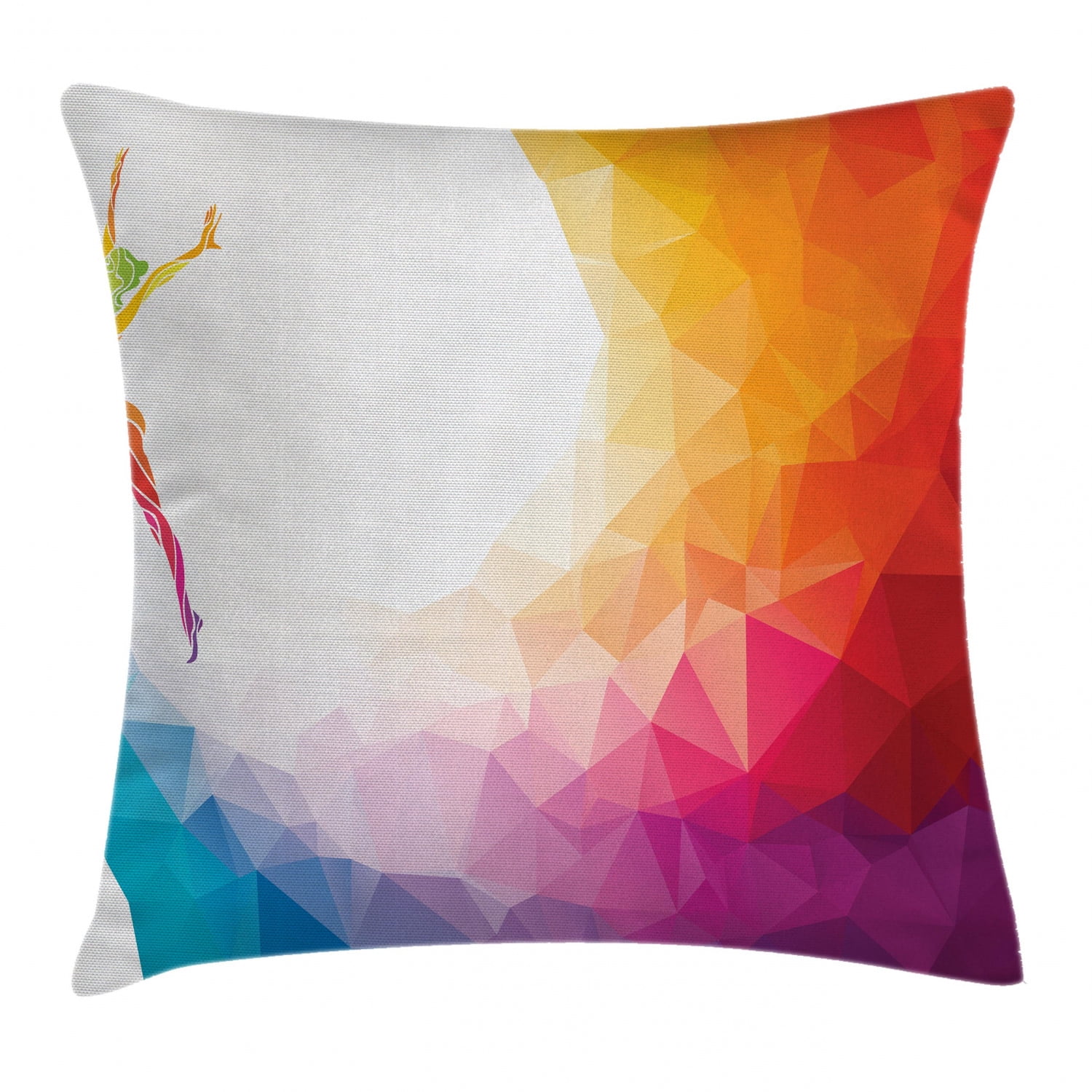 Sports Throw Pillow Cushion Cover, Gymnastics Girl Gymnast Portrait