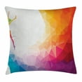 thumbnail image 1 of Sports Throw Pillow Cushion Cover, Gymnastics Girl Gymnast Portrait Colored Geometric Digital Shapes Modern Olympics, Decorative Rectangle Accent Pillow Case, 36" X 16", White Ruby, by Ambesonne, 1 of 1