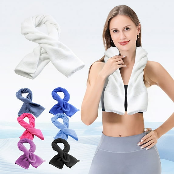 Sports Towel, Sweat Towel for Gym, Cotton Workout Towel, 32x110 Cm, Black, Soft and Absorbent,Vsgery