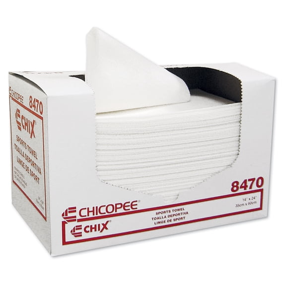 Chix Sports Towels 14 x 24 White 100 Towels/Pack 6 Packs/Carton 8470