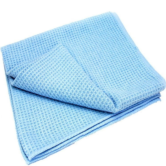 Sports Towels Sweat Towels Cleaning Cloth, Microfiber Detail, Window/Glass & Dry, Waxed & Polished, Lint-Free, Streak-Free, 16" x 16", Light Blue (Pack of 3)