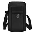 thumbnail image 1 of Sports Travel Carrying Pouch (Black) With Detachable Shoulder Strap, Belt Loop, & Carabiner Clip Fits Most Smartphones, 1 of 6