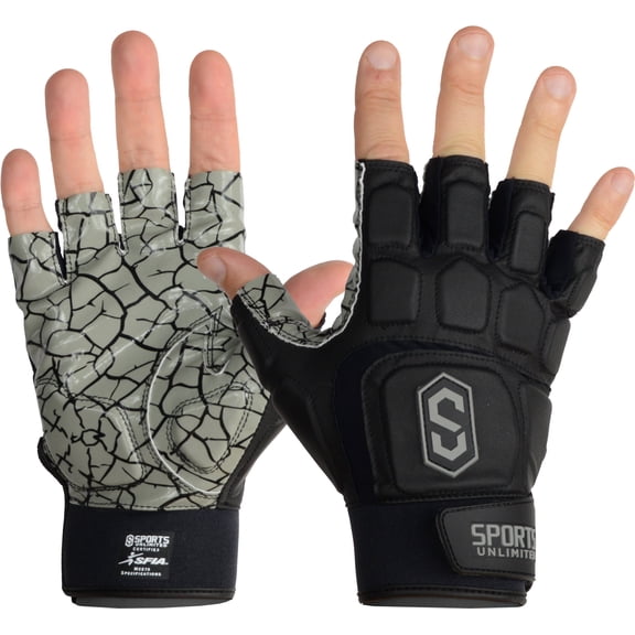 Sports Unlimited Max Clash Adult Padded Half Finger Lineman Football Gloves