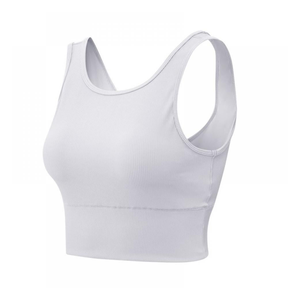 Sports Vest Bra for Women,Fitness Fast Dry Elastic Sensual Slight  Compression Running Sleeveless Athletic Tank Top Bras,Front and Back Can Be  Wear Both 