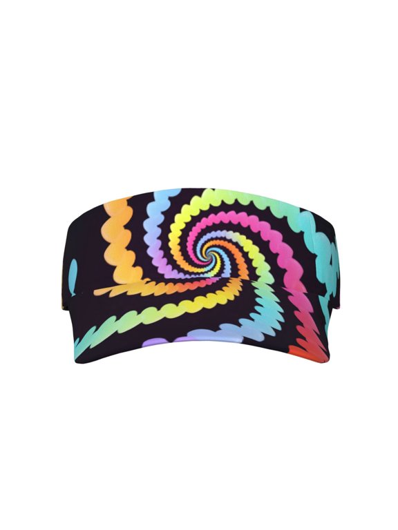 Sports Visor Sun Hat Rainbow Hearts Spiral Adjustable Sun Cap for Women Men