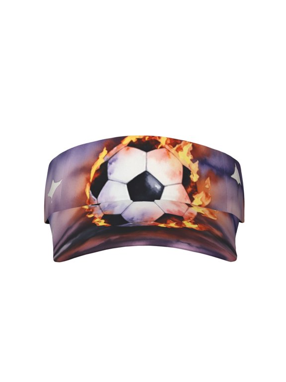 Sports Visor Sun Hat Soccer-Flame Splashing Adjustable Sun Cap for Women Men