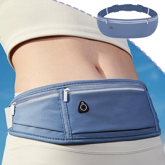 Sports Waist Bag Waterproof Running Belt Phone Pouch Slim Adjustable Waist Pack Reflective Fitness Storage Bag For Running Cycling Hiking Travel Hands Free Secure Carry Organizer