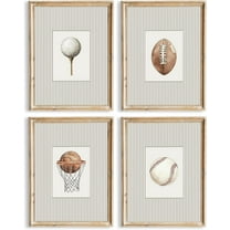 Sports Wall Art Decor Toddler Boys Room Canvas Prints Vintage Sports Nursery Wall Decor Kids Poster Football Baseball Pictures Basketball Golf Painting Artwork for Bedroom 8"x10" Unframed Set of 4