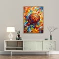 thumbnail image 1 of Sports Wall Art Set of 3, Retro Basketball Rugby Football Baseball Canvas Prints, Graffiti Style Print Artwork Ball Painting Wall Decor for Boys Bedroom Game Room Living Room Home Decor, 1 of 5