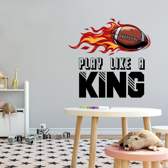 Sports Wall Decals for Boys Bedroom - American Football on Fire DIY & Creativity Boy Girl Bedroom Wall Sticker - Size: 40 In x 40 In