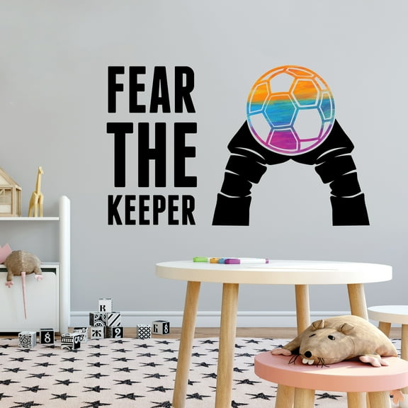 Sports Wall Decals for Boys Bedroom - Fear the Keeper Typography Ball DIY & Creativity Boy Girl Bedroom Wall Sticker - Size: 10 In x 6 In