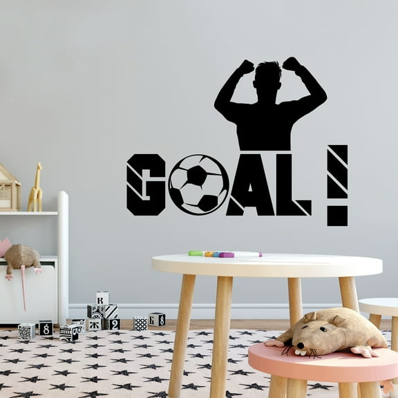 Sports Wall Decals for Boys Bedroom - Goal Lettering with Soccer Ball Ball DIY & Creativity Boy Girl Bedroom Wall Sticker - Size: 10 In x 8 In