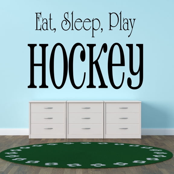 Sports Wall Decals for Boys Bedroom - Motivation to Play Hockey Hockey DIY & Creativity Boy Girl Bedroom Wall Sticker - Size: 10 In x 7 In