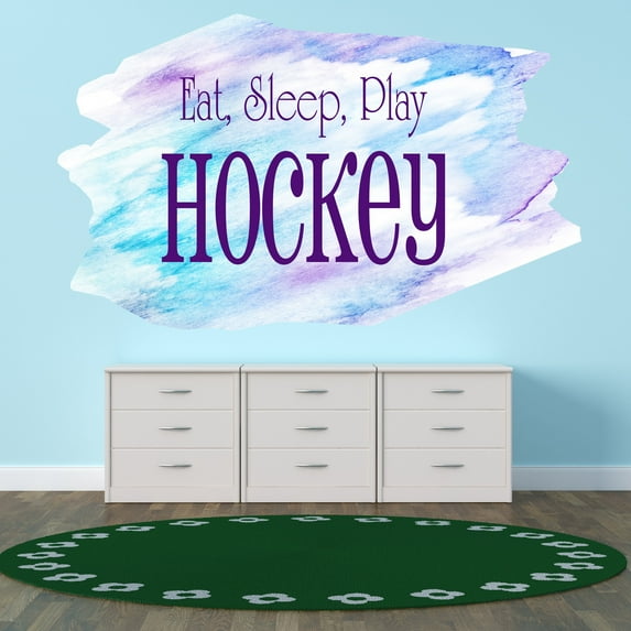 Sports Wall Decals for Boys Bedroom - Sports Inspirations Hockey DIY & Creativity Boy Girl Bedroom Wall Sticker - Size: 40 In x 24 In