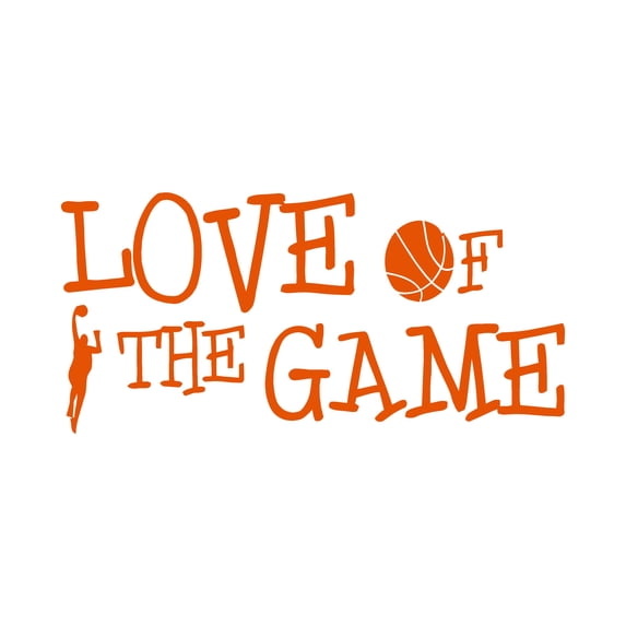 Sports Wall Decals for Children Playroom - Heart of Sports Basketball Basketball DIY & Creativity Boy Girl Bedroom Wall Sticker - Size: 30 In x 15 In