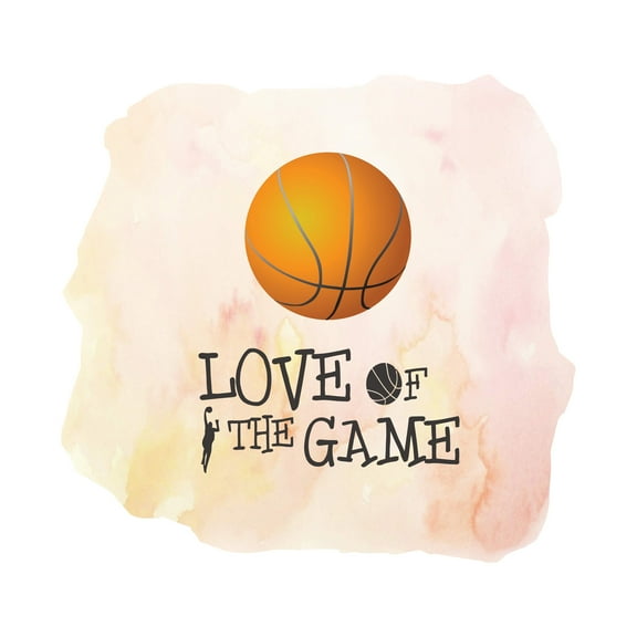 Sports Wall Decals for Children Playroom - Round Court Ball Basketball DIY & Creativity Boy Girl Bedroom Wall Sticker - Size: 10 In x 9 In