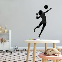 Sports Wall Decals for Girls Bedroom - High Jump Mid Air Shot Player DIY & Creativity Boy Girl Bedroom Wall Sticker - Size: 5 In x 10 In