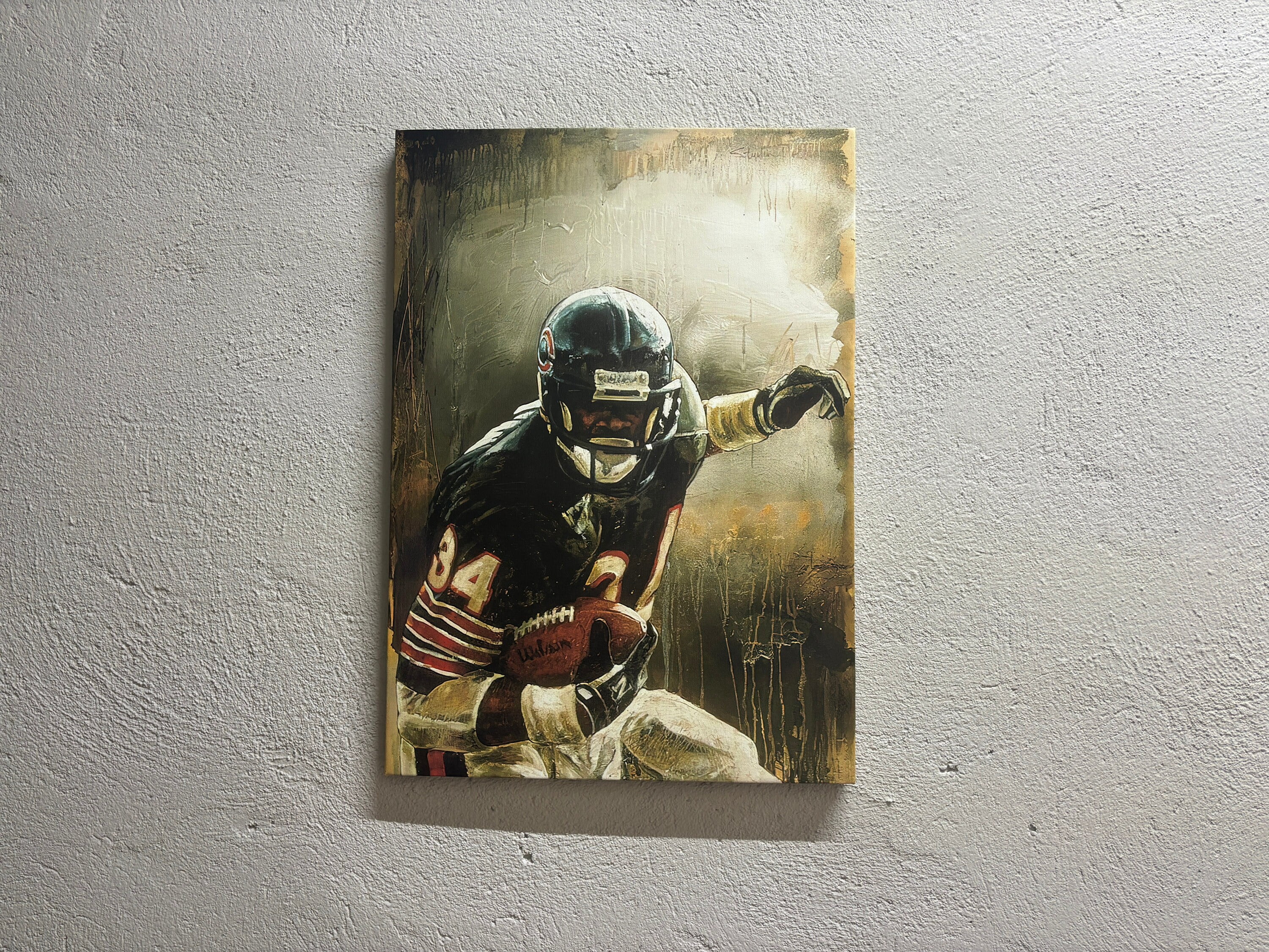 Sports Wall Decor, Walter Payton Art Canvas, Gym Canvas, Football