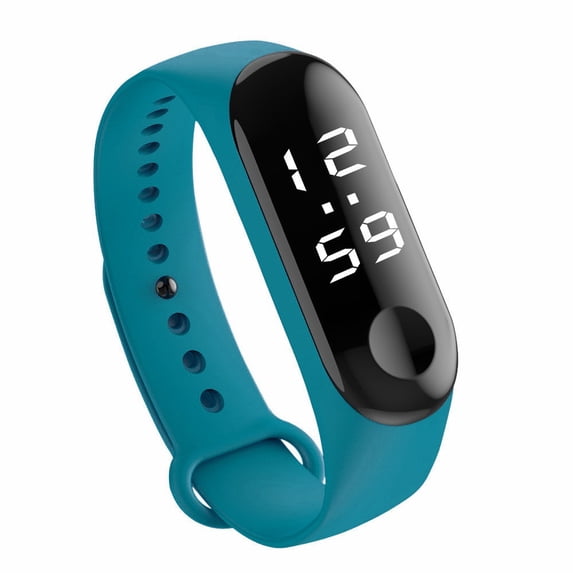 Sports Watch, Digital LED Wristwatch for Men Women, Water Resistant Unisex Fitness Timepiece with White Backlight, Blue