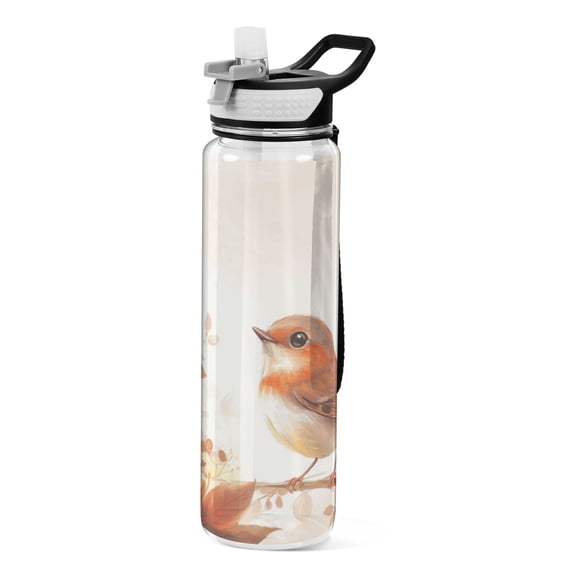 Sports Water Bottle 1000ML Tritan Food Grade Clear Water Bottle Fitness Outdoor Sports Bike Cartoon Orange Bird