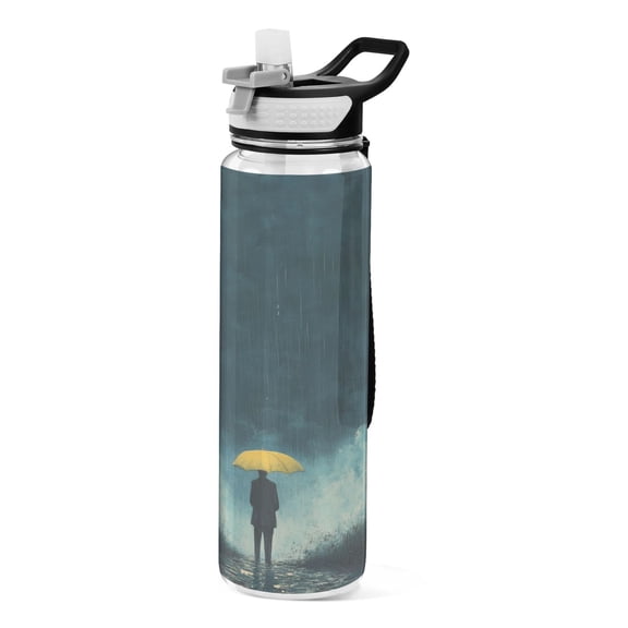 Sports Water Bottle 1000ML Tritan Food Grade Clear Water Bottle Fitness Outdoor Sports Bike Cool Blue Rain