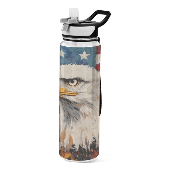 Sports Water Bottle 1000ML Tritan Food Grade Clear Water Bottle Fitness Outdoor Sports Bike Eagle Pattern