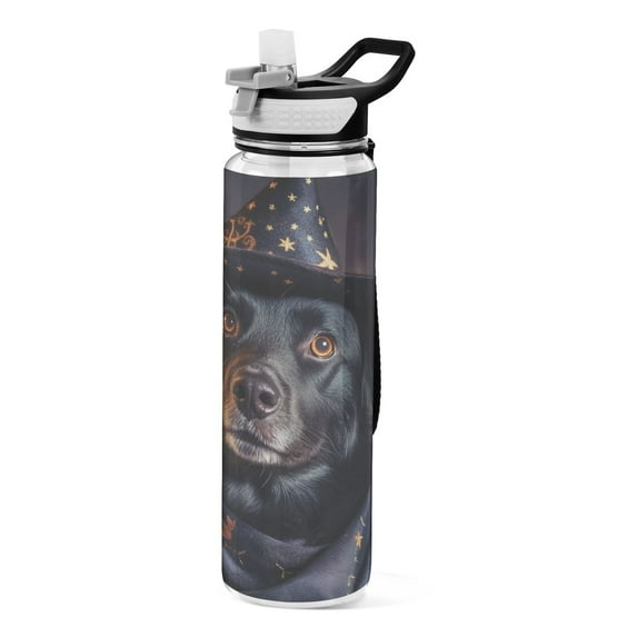 Sports Water Bottle 1000ML Tritan Food Grade Clear Water Bottle Fitness Outdoor Sports Bike Magic Hatted Dog