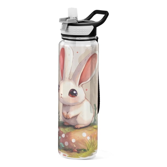 Sports Water Bottle 1000ML Tritan Food Grade Clear Water Bottle Fitness Outdoor Sports Bike Mushroom Powder Rabbit