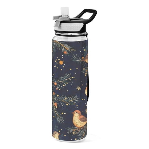Sports Water Bottle 1000ML Tritan Food Grade Clear Water Bottle Fitness Outdoor Sports Bike New Year Bird