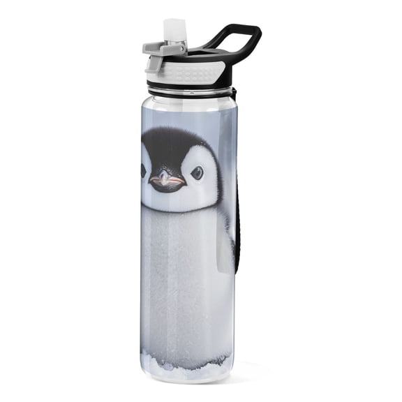 Sports Water Bottle 1000ML Tritan Food Grade Clear Water Bottle Fitness Outdoor Sports Bike Super Lovely White Penguin