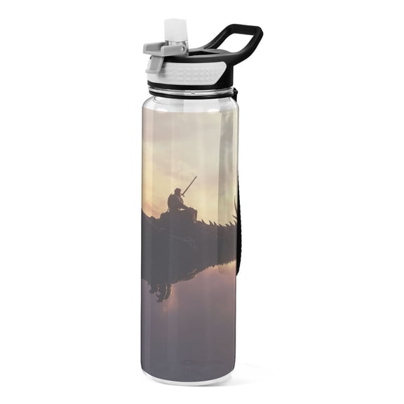 Sports Water Bottle 1000ML Tritan Food Grade Clear Water Bottle Fitness Outdoor Sports Bike Warrior Dragon