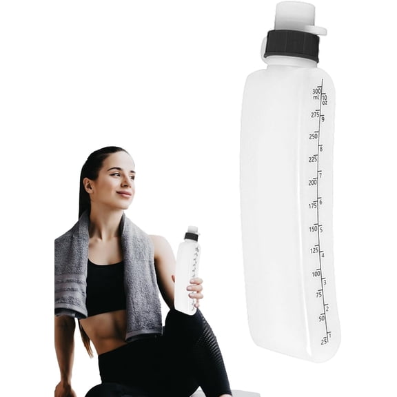 Sports Water Bottle,330ml Curved Kettle,Curved Design Mountain Bike Water Bottle with Dust-Proof Lid - for Travel Daily Backpacking Running Hiking Gym Workout