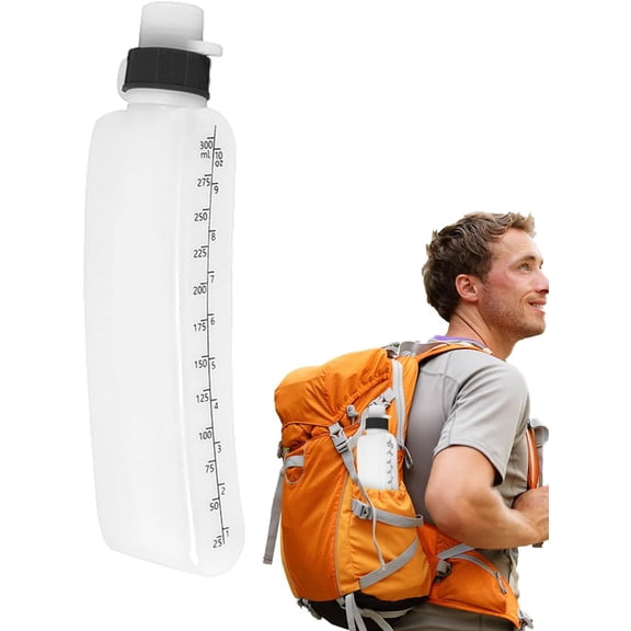 Sports Water Bottle - 330ml Squeeze Kettle | with Dust-Proof Lid Curved Design Bicycle Water Bottle,for Travel Daily Backpacking Running Hiking Gym Workout