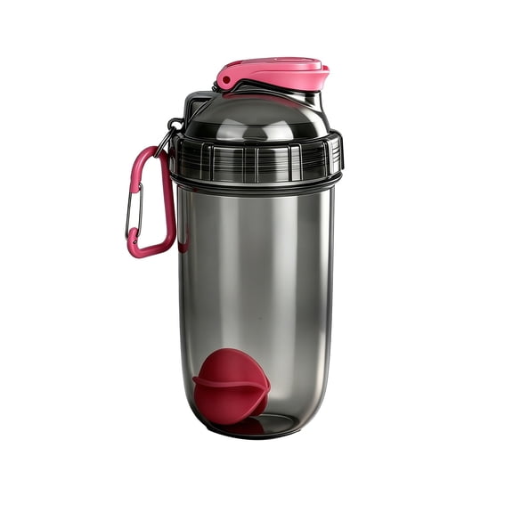 Sports Water Bottle 650ml Shaker Cup With Mixing Scale And Stirrer For Protein Powder Gray