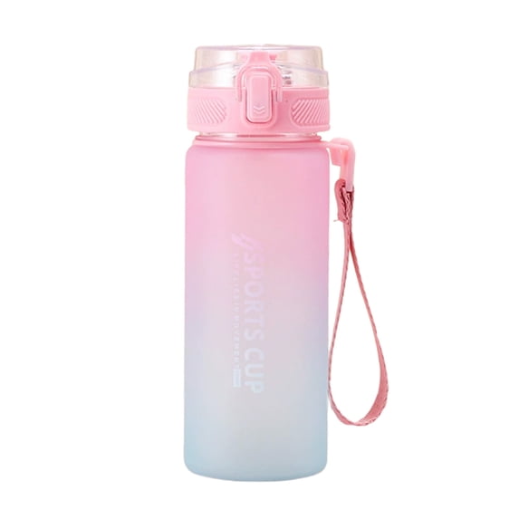 Sports Water Bottle, BPA Free Quick Drink without Straw, Gradient Color Water Bottle for Suit Sports Office Gym Travel(Pink)