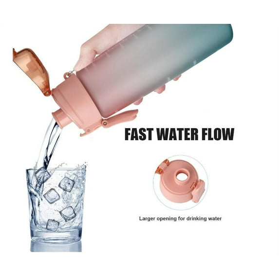 Sports Water Bottle: Bottled Joy Leakproof Fitness 32oz 1000ml Drinking Water Bottle with Time Marker and Measure Scale, BPA Free for Women&Man School Office Gym Outdoors