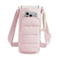 thumbnail image 1 of Sports Water Bottle Holder Bag, Crossbody Cup Carrier with Phone Pocket, Insulated Large Capacity Pouch for 32-40oz Bottles, Waterproof Adjustable Strap for Gym Running Hiking Women, Pink, 1 of 2