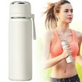 thumbnail image 1 of Sports Water Bottle,Insulated Water Bottle with Cup Travel Coffee Mug with Handle Stainless Steel Tumblers Thermos for Hot and Cold Drinks Water Flask Reusable Travel Thermal Cups (White, L), 1 of 9