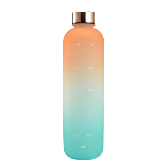 Sports Water Bottle, Large Capacity Frosted Gradient Orange, 1 Piece, Suitable for Outdoor Fitness Sports