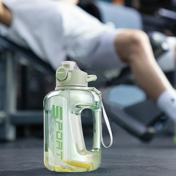 Sports Water Bottle with Straw,Large Capacity 1700Ml Leak-Proof Plastic Hydration Flask for Gym and Outdoor Activities,Portable Fitness Jug with Measurement Scale AKLJWH