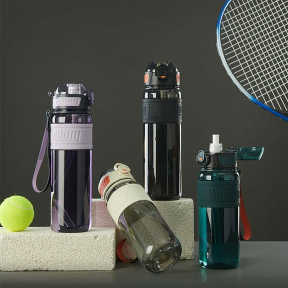 Sports Water Bottle with Straw | Large Capacity 750ml | High Temperature Proof Plastic | One Click Lid | Leakproof Design | Reusable Eco-Friendly Travel Kettle for Outdoor Hiking, Gym, Sports, Beach