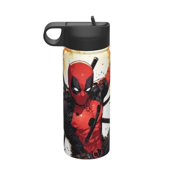 Sports Water Bottle Vacuum Insulated, Deadpool Stainless Steel Leak Proof for Gym Travel 18 Oz