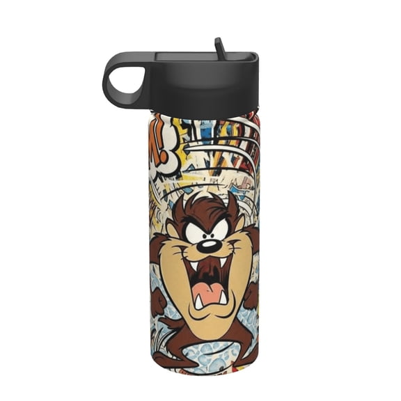 Sports Water Bottle Vacuum Insulated Looney Tunes Taz-Mania Stainless Steel Leak Proof Double wall for Sports Gym Travel 18 Oz