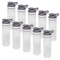 Sports Water Bottles 22 oz. Set of 10, Bulk Pack - Reusable, Leak proof, With lids - Clear