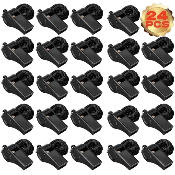 Youersen Sports Whistles Bulk, Loud Crisp Sound with Lanyard for Coaches, Referees, and Officials, 24 Pcs