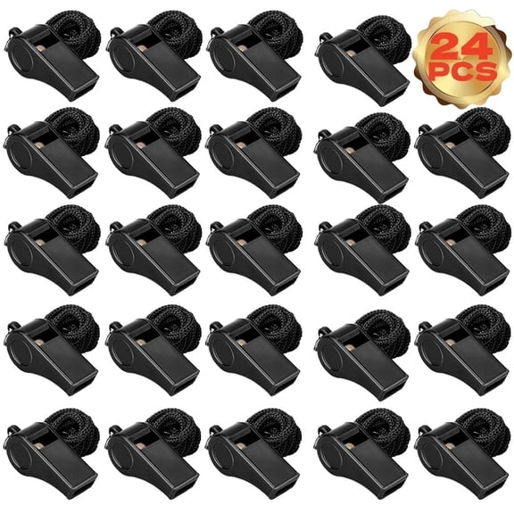 Youersen Sports Whistles Bulk, Loud Crisp Sound with Lanyard for Coaches, Referees, and Officials, 24 Pcs