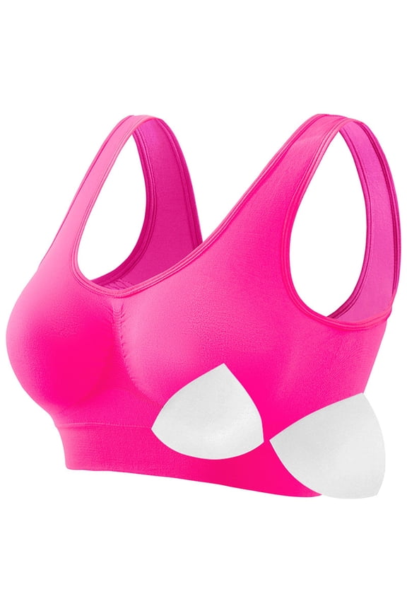 Sports Women's Bra Women'S Fashionable Sport Bra Breathable Underwear Large Size No Rims Seamless Thin Sports Yoga (With Breast Pads), Women's Bra L